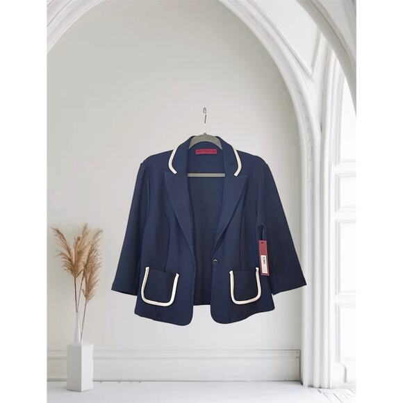 NWT Love Scarlett Blue Blazer One Button Size Medium - Picture 1 of 6